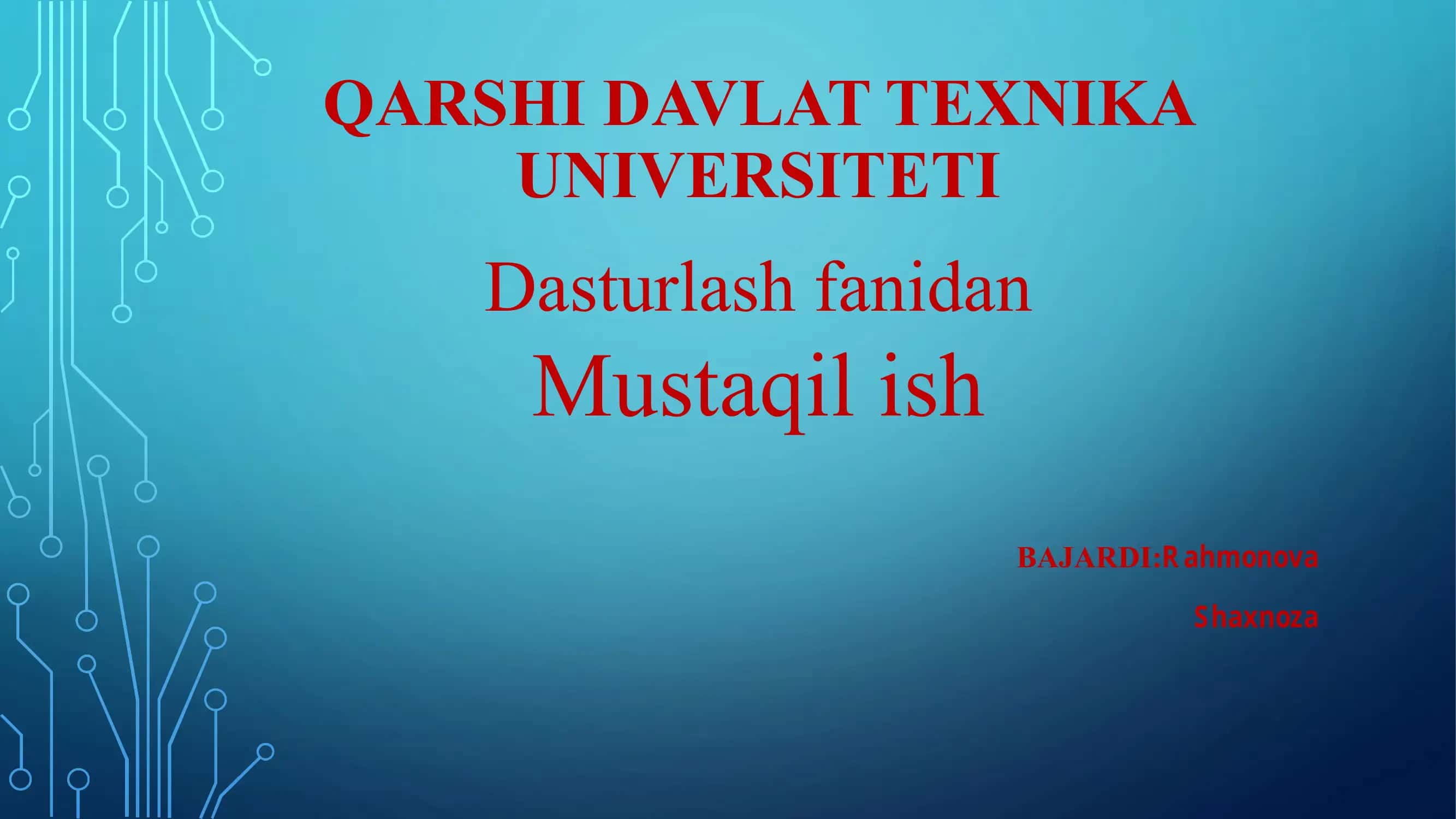 Visual C++muhitida dasturlash