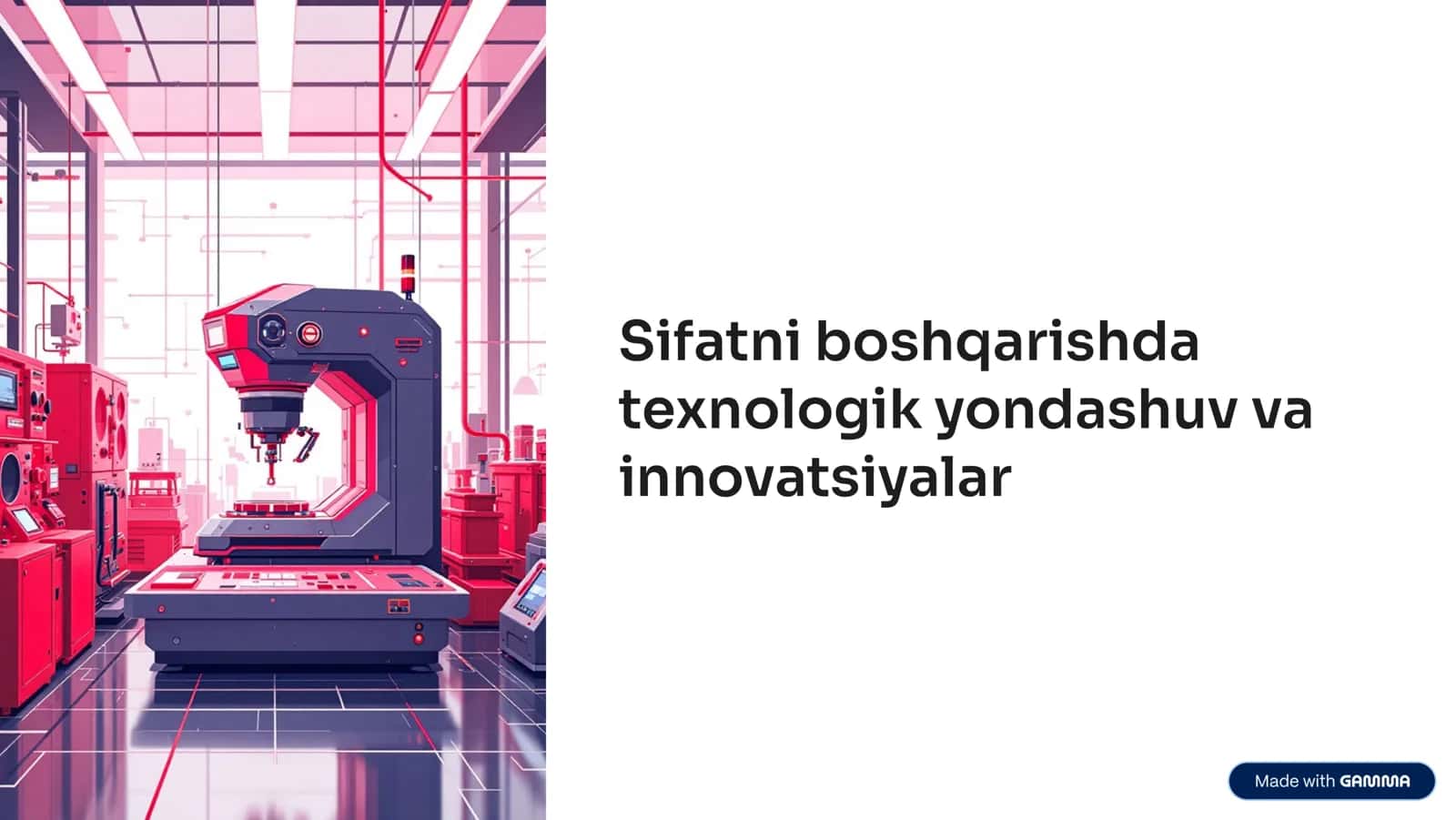 Sifatni boshqarishda texnologik yondashuv va innovatsiyalar