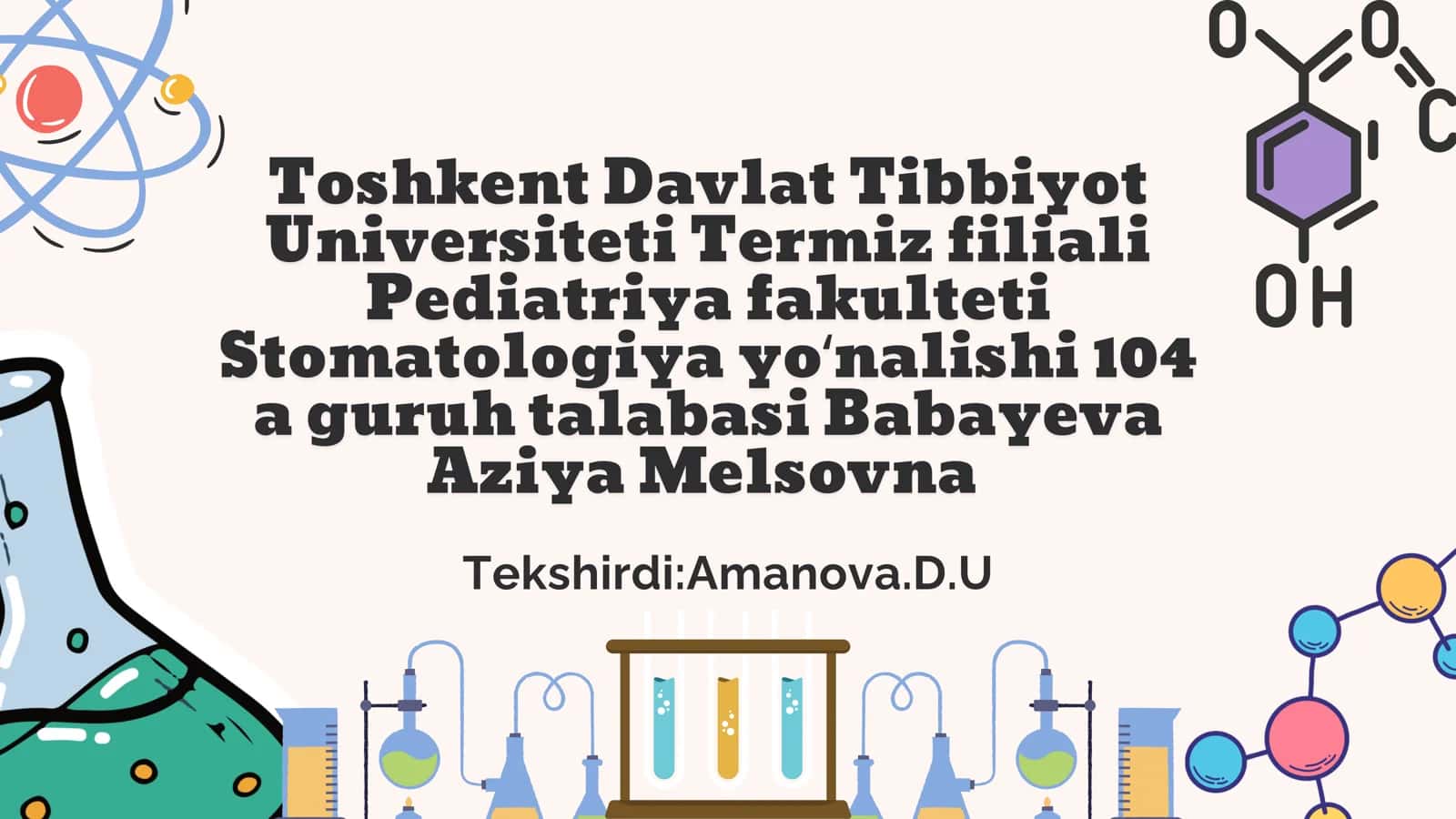 Kimyoviy termodinamika. Kimyoviy reaksiyalarning issiqlik effektini aniqlash