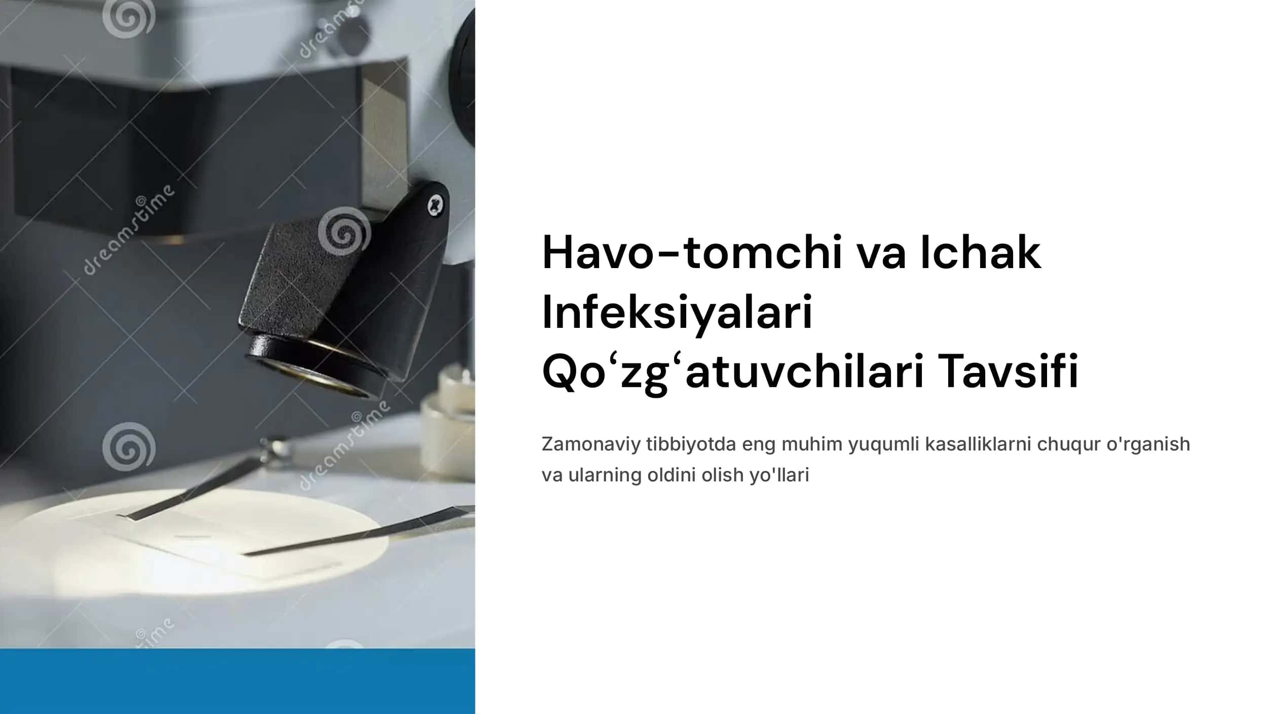 Havo-tomchi infeksiyalari qoʻzgʻatuvchilariga tavsif (sil, moxov) Ichak infeksiyalari qoʻgʻatuvchilariga tavsif: Ovqatdan zaxarlanishlar