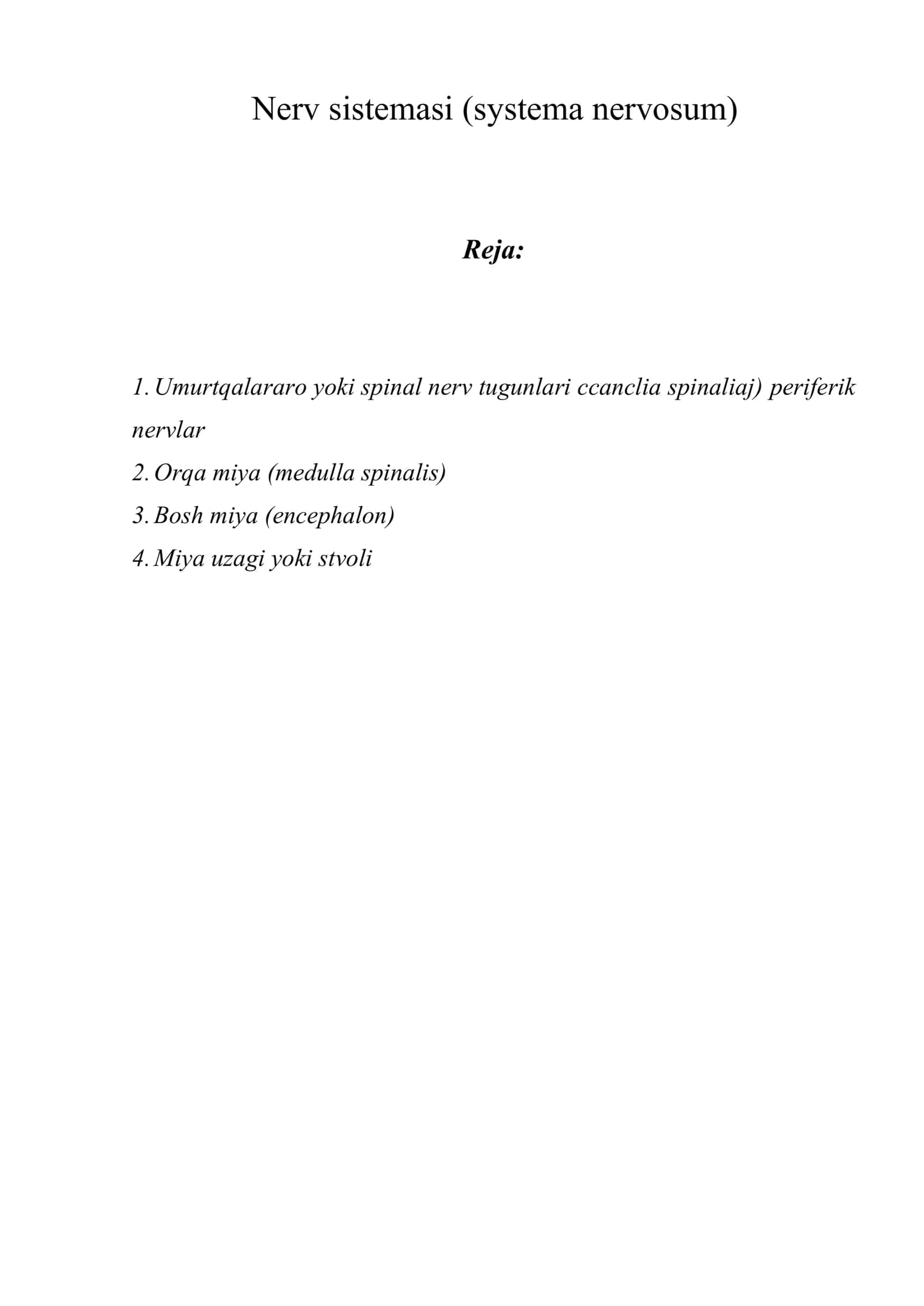 Nerv sistemasi (systema nervosum)