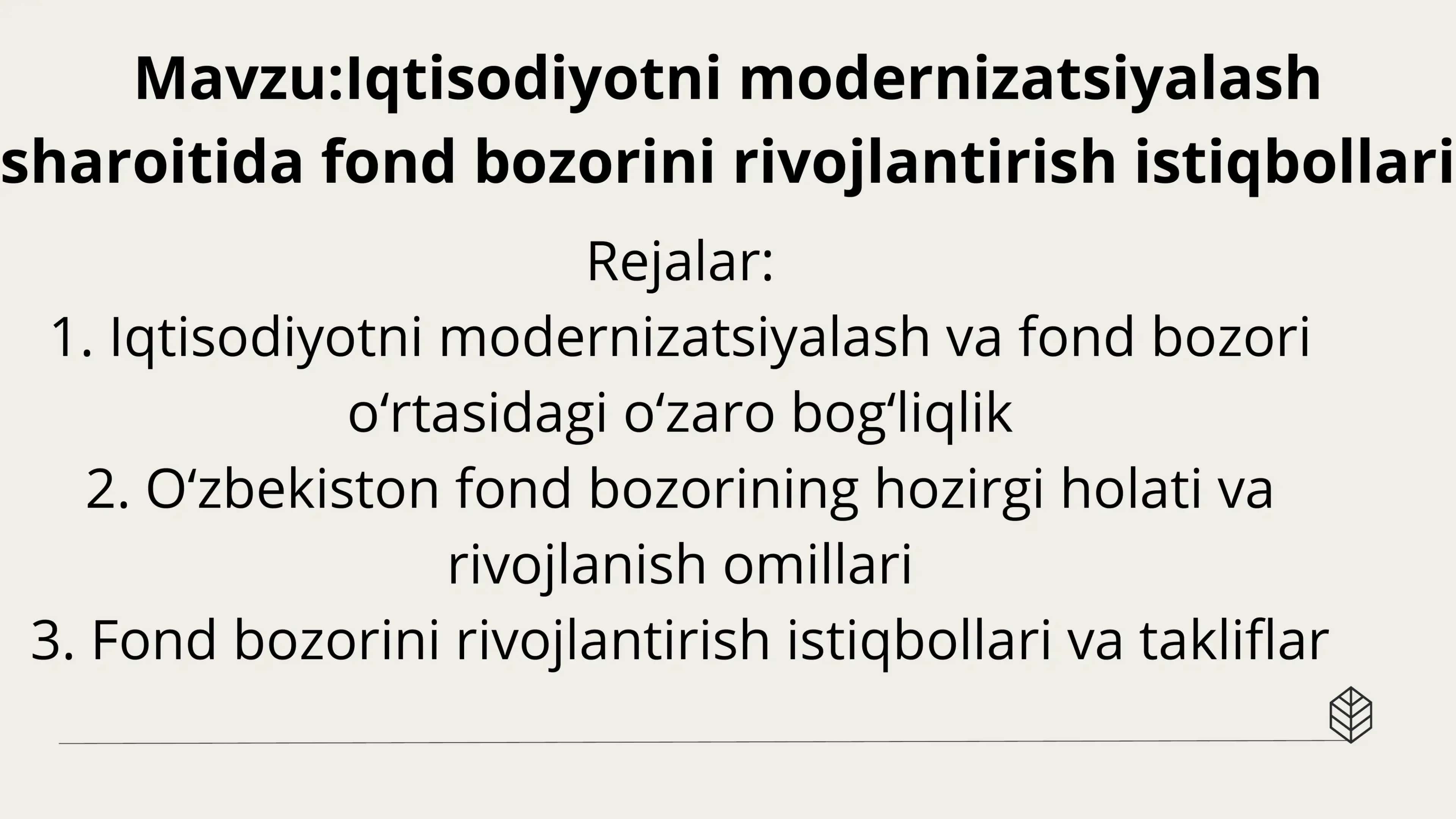 Iqtisodiyotni modernizatsiyalash