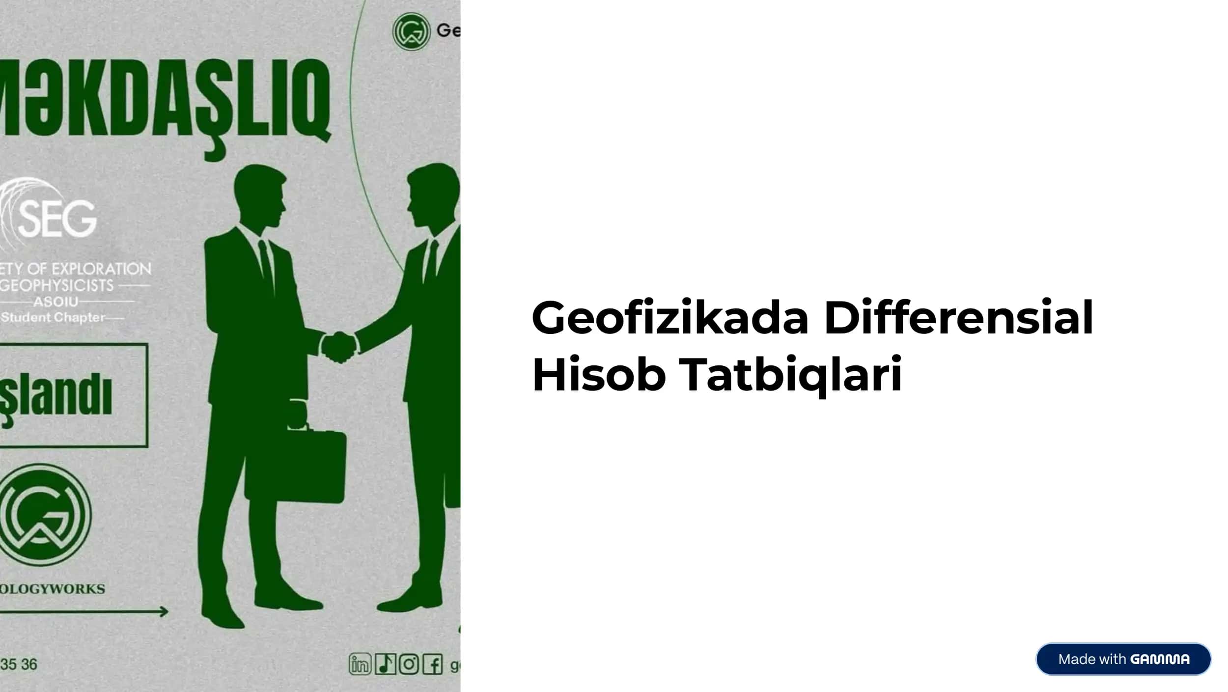 Geofizikada Differensial Hisob Tatbiqlari