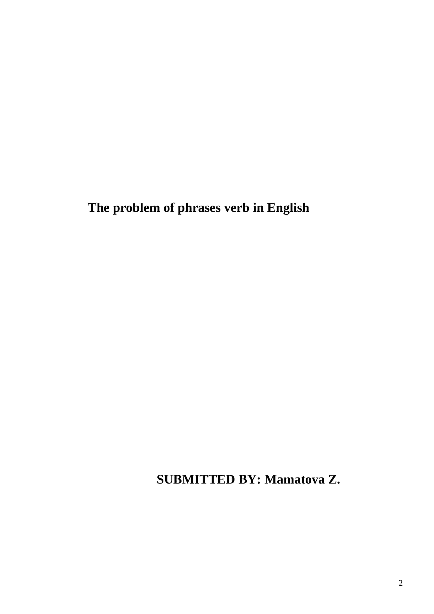 The problem of phrases verb in English
