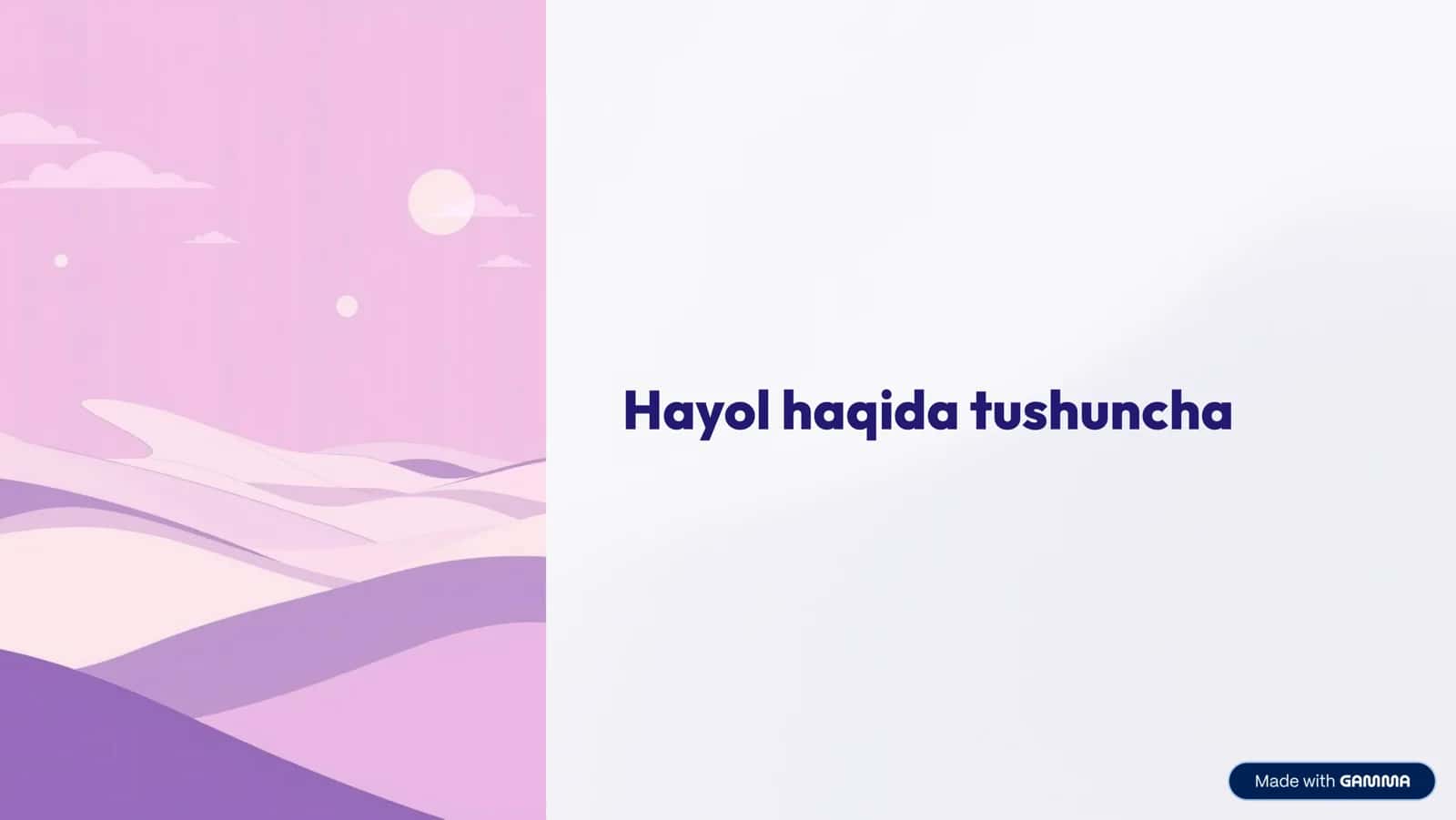 Hayol haqida tushuncha