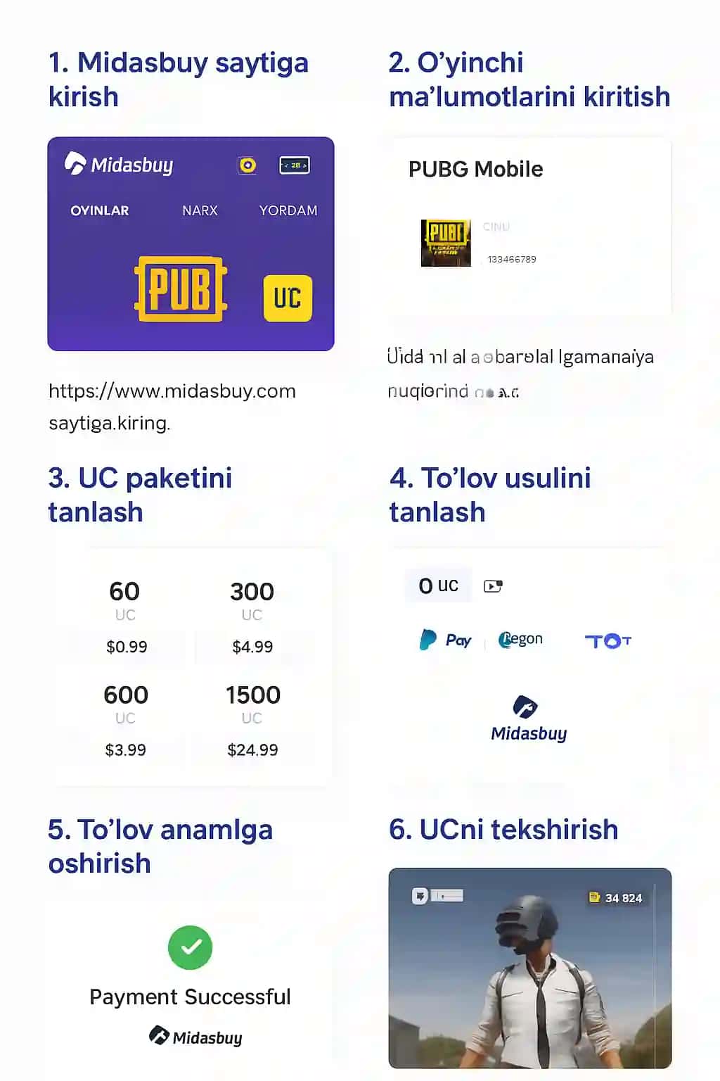 Pubg mobilega to'g'ri uc solish bo'yicha qo'llanma