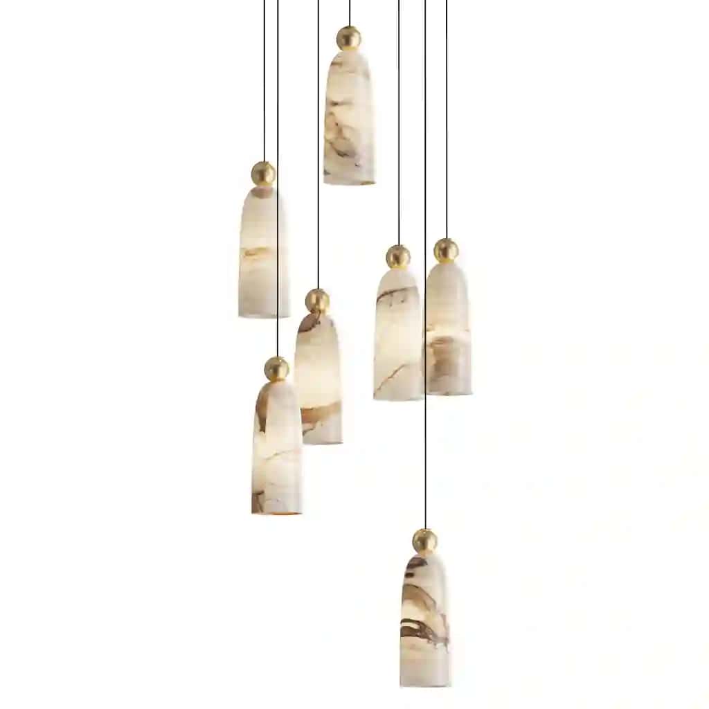 Figure Alabaster Pendant Lamp 7 heads