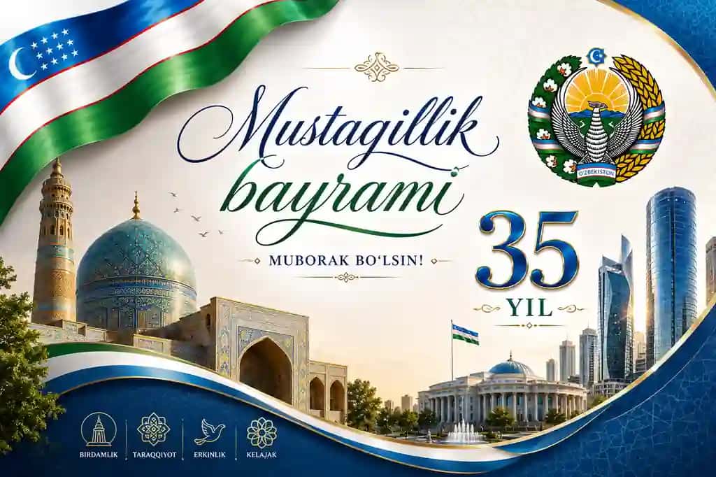 Mustaqilligining 35 yilligi munosabati bilan tayyorlangan bayramona tabriknoma