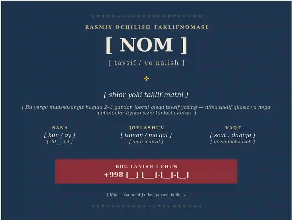 Tayyor flayer shabloni