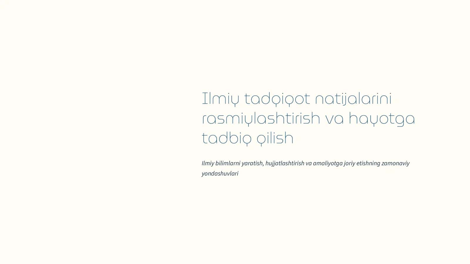 Ilmiy tadqiqot natijalarini rasmiylashtirish va hayotga tadbiq qilish