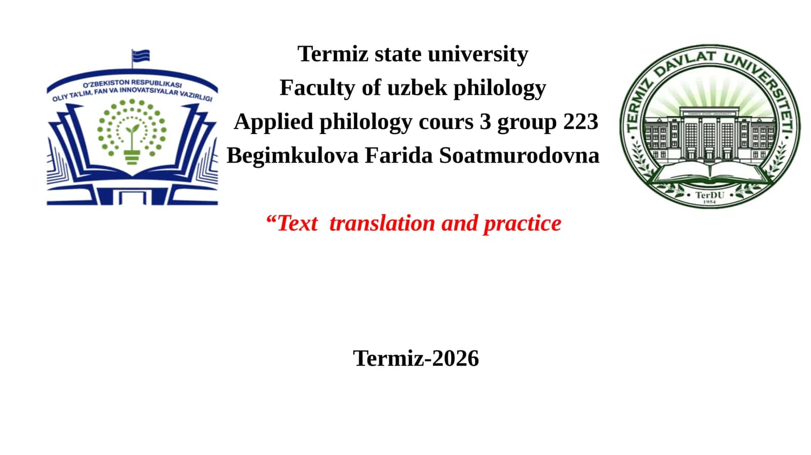 Applied Philology Course
