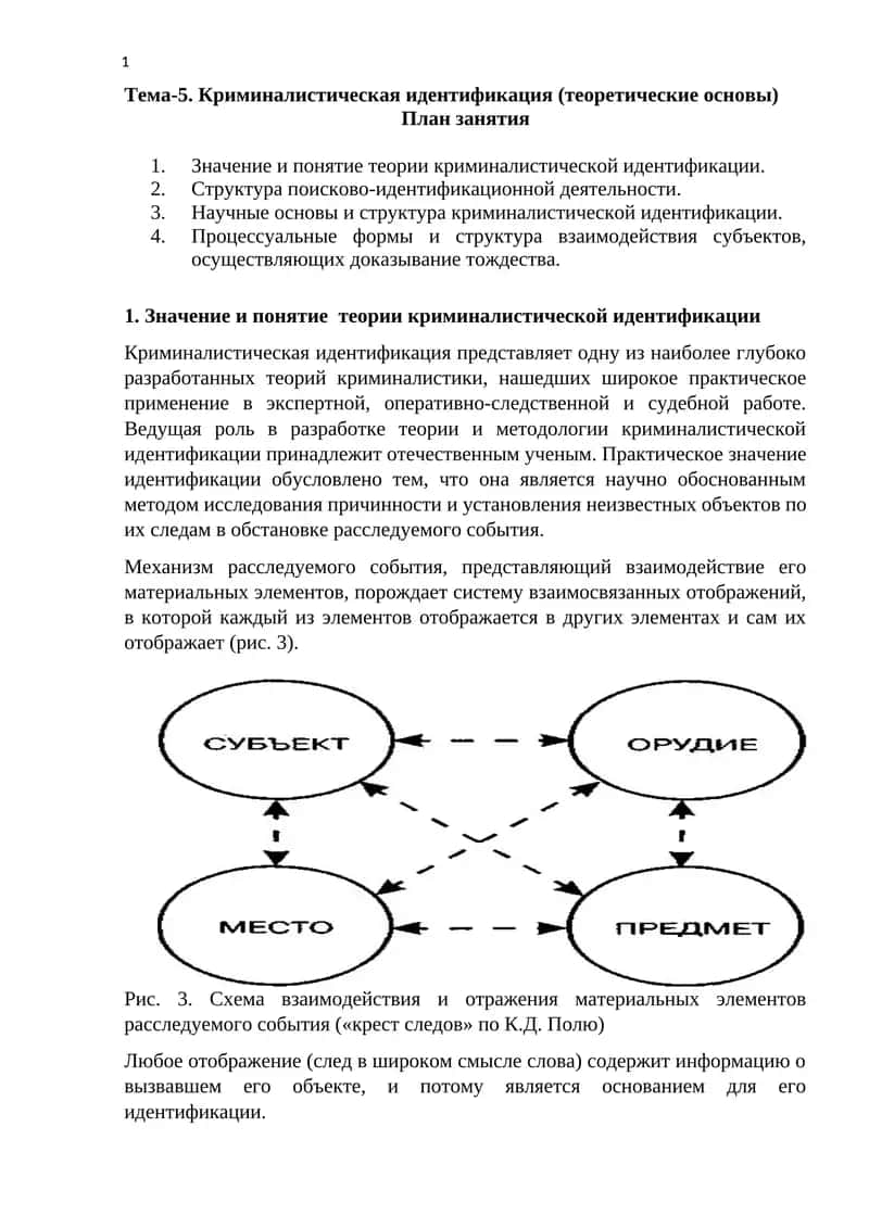 Криминалистическая идентификация (теоретические основы)