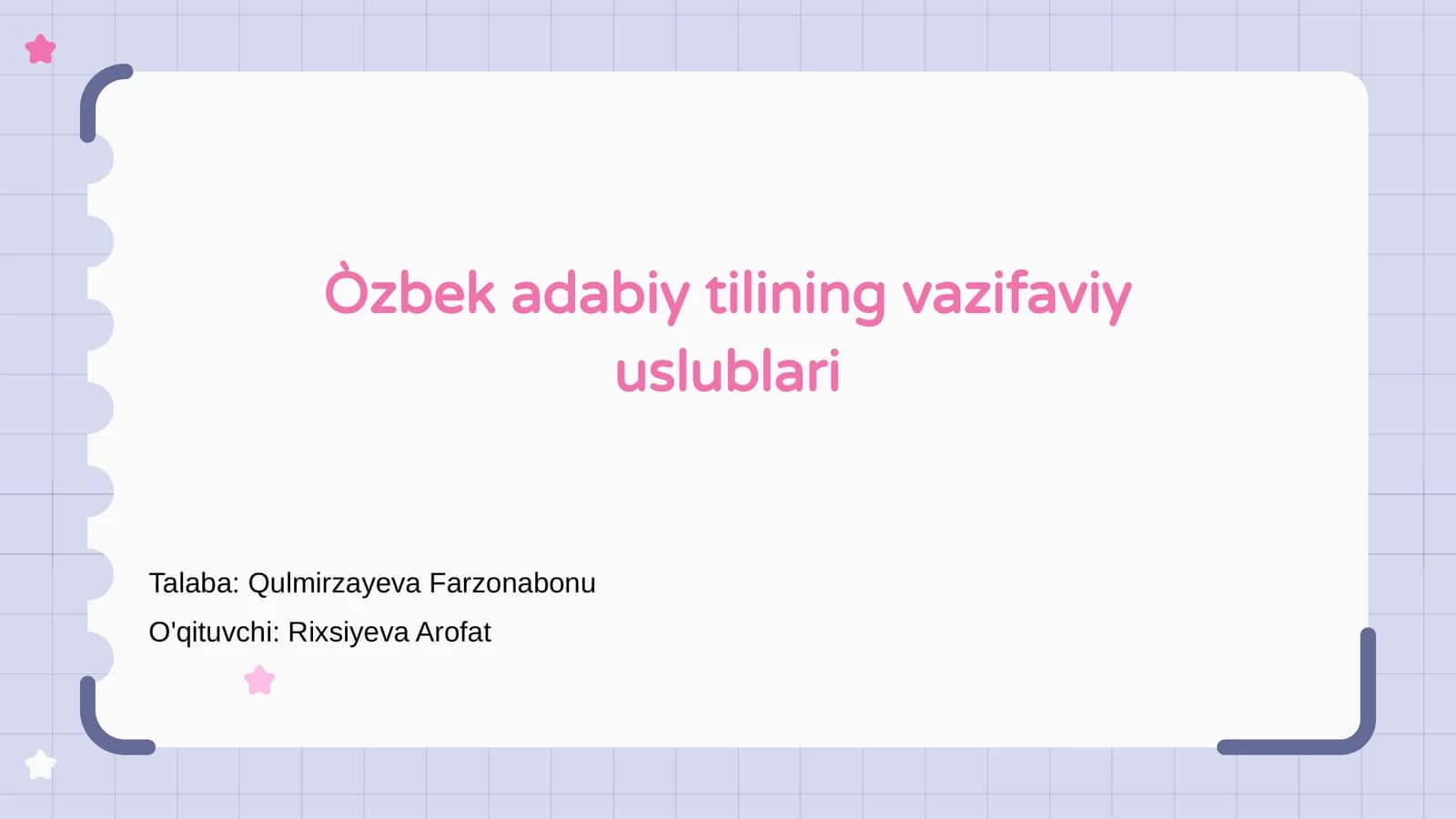 Òzbek adabiy tilining vazifaviy uslublari