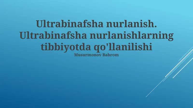 Ultrabinafsha nurlanish