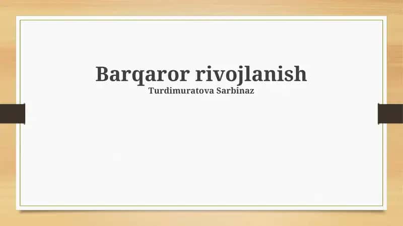 Barqaror rivojlanish