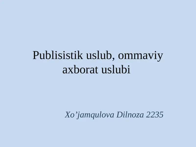 Publisistik uslub