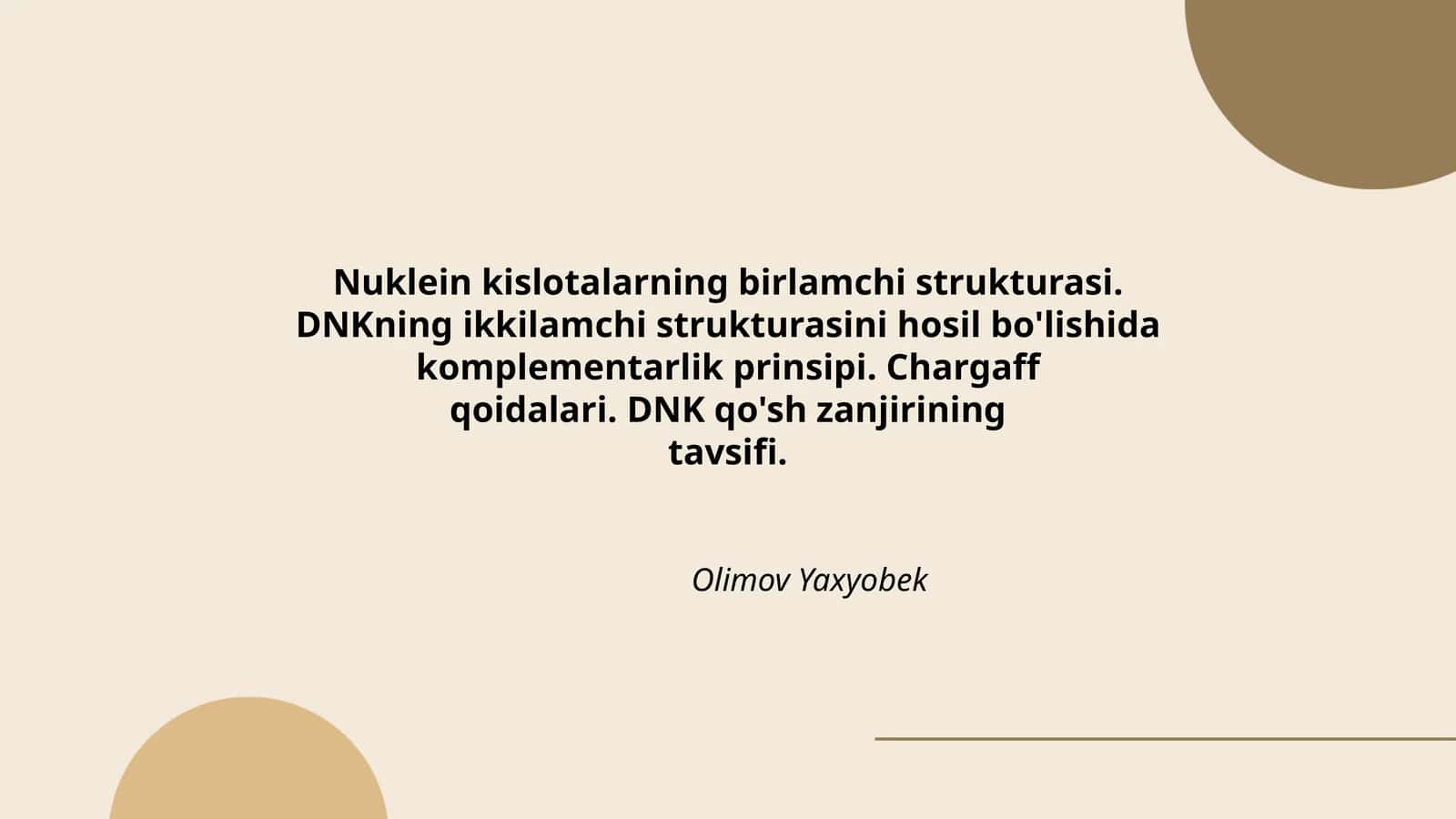 Nuklein kislotalarning birlamchi strukturasi