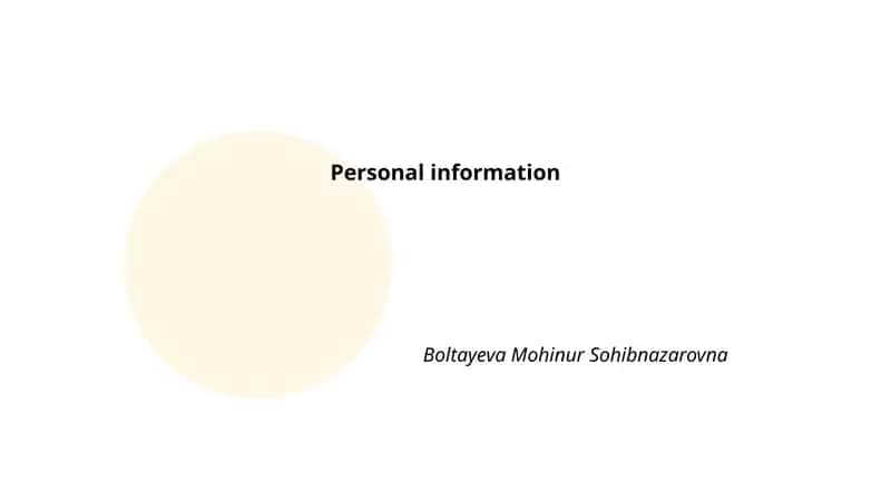 Personal information