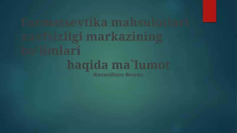 Farmatsevtika mahsulotlari