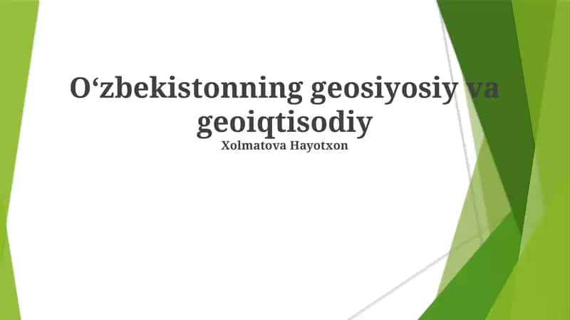 Oʻzbekistonning geosiyosiy va geoiqtisodiy