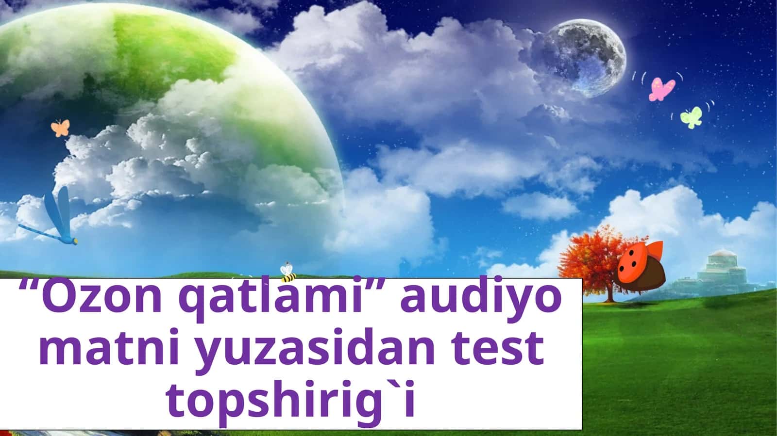“Ozonqatlami” audiyo matni yuzasidan test topshirig`i