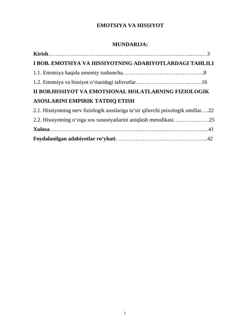 EMOTSIYA VA HISSIYOT