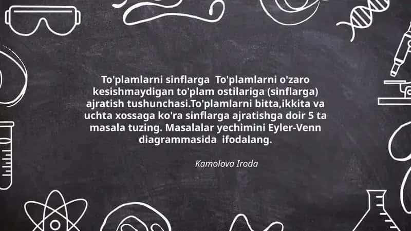 To'plamlarni sinflarga ajratish