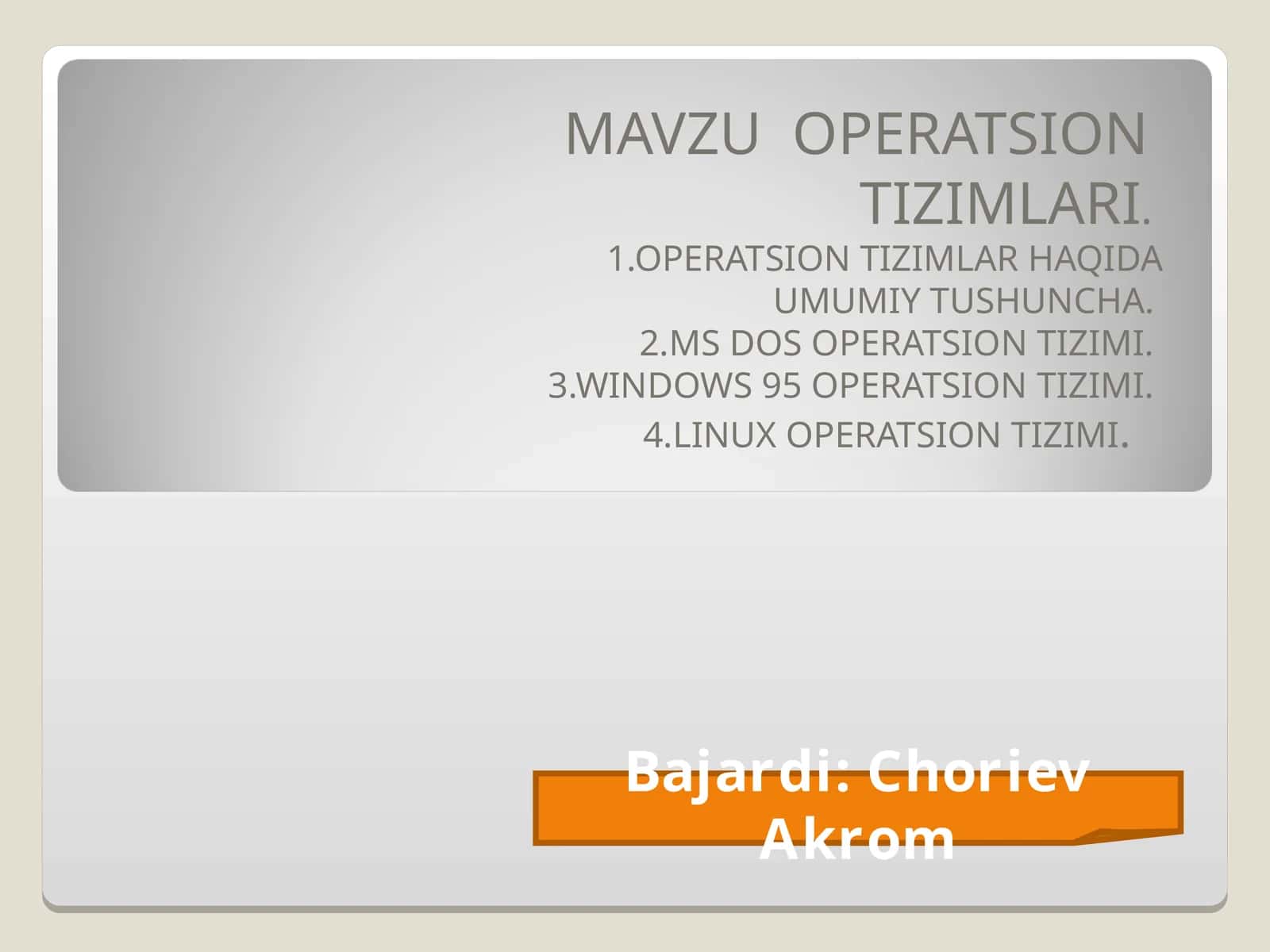 Operatsion tizimlari
