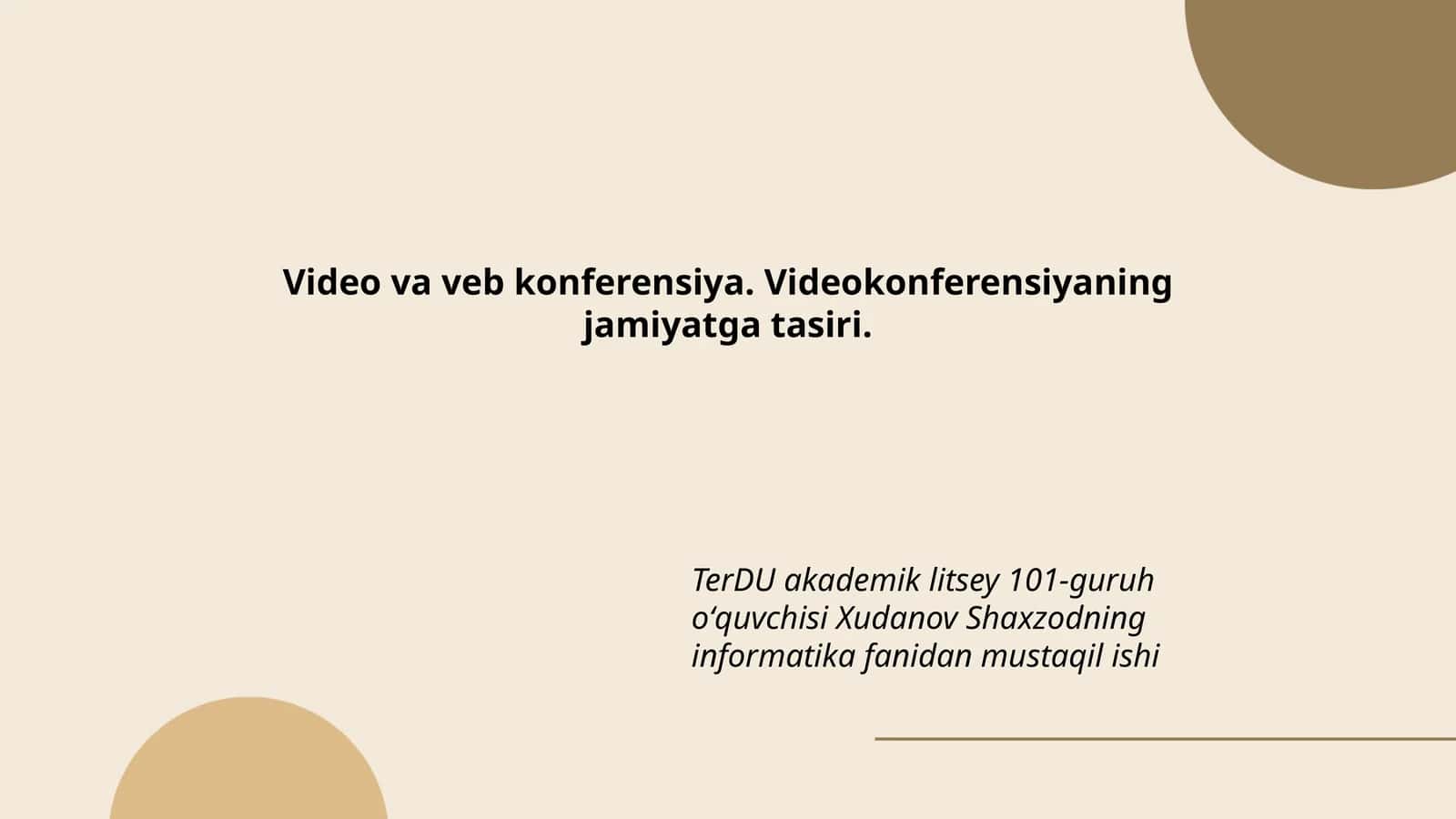 Video va veb konferensiya