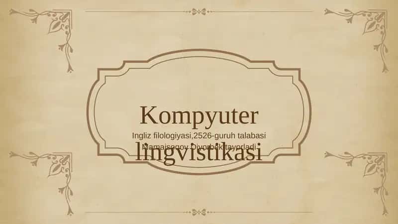 Kompyuter lingvistikasi tarmoqlari