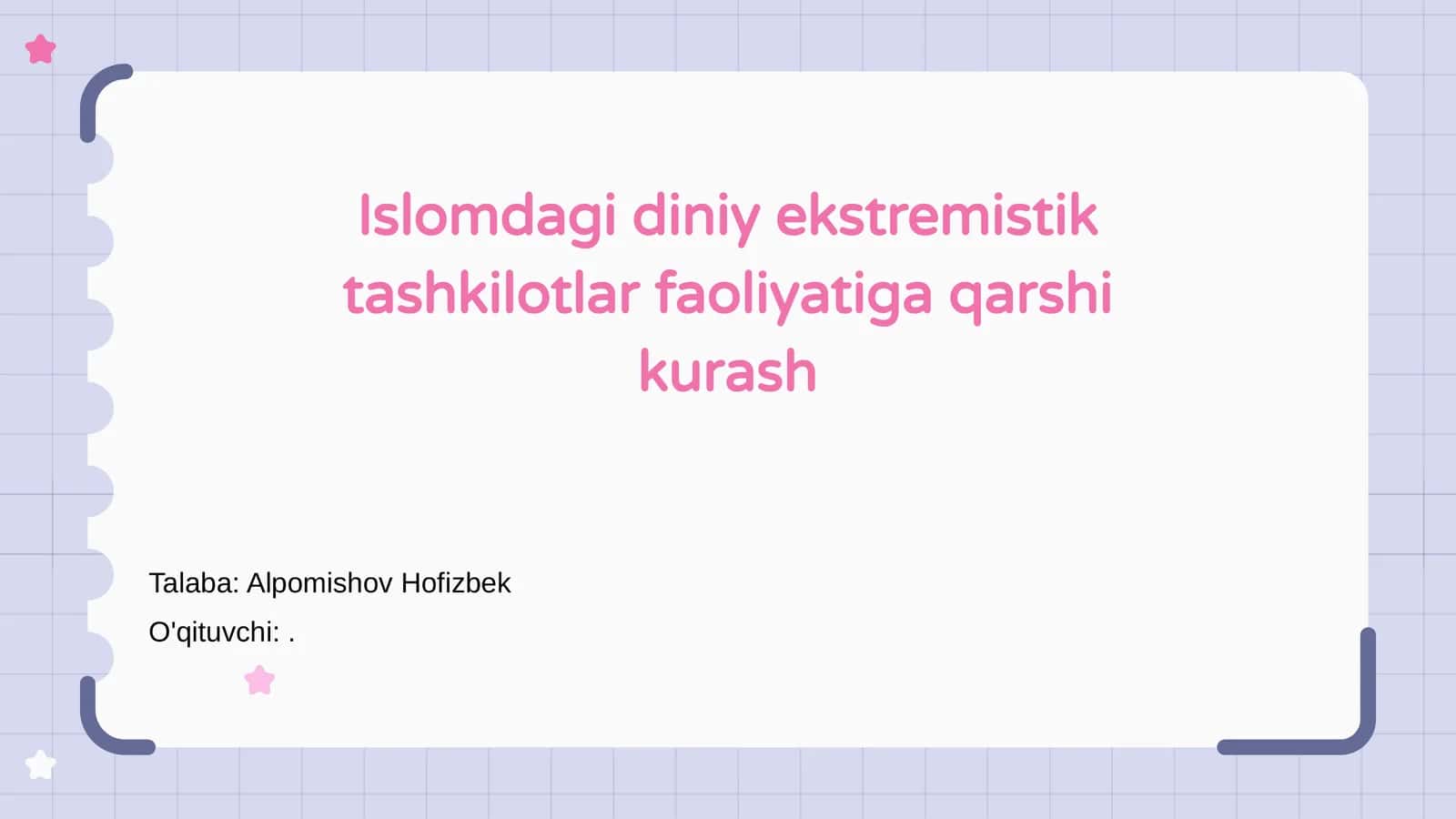 Islomdagi diniy ekstremistik tashkilotlar faoliyatiga qarshi kurash
