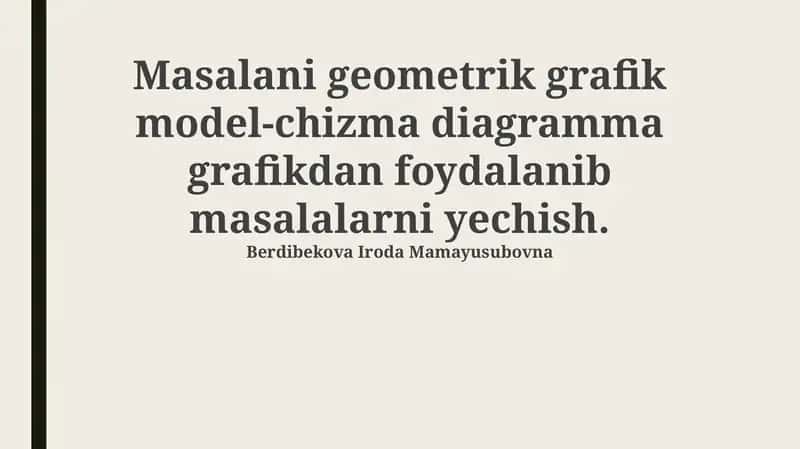 Geometrik Grafik Modellardan Foydalanish