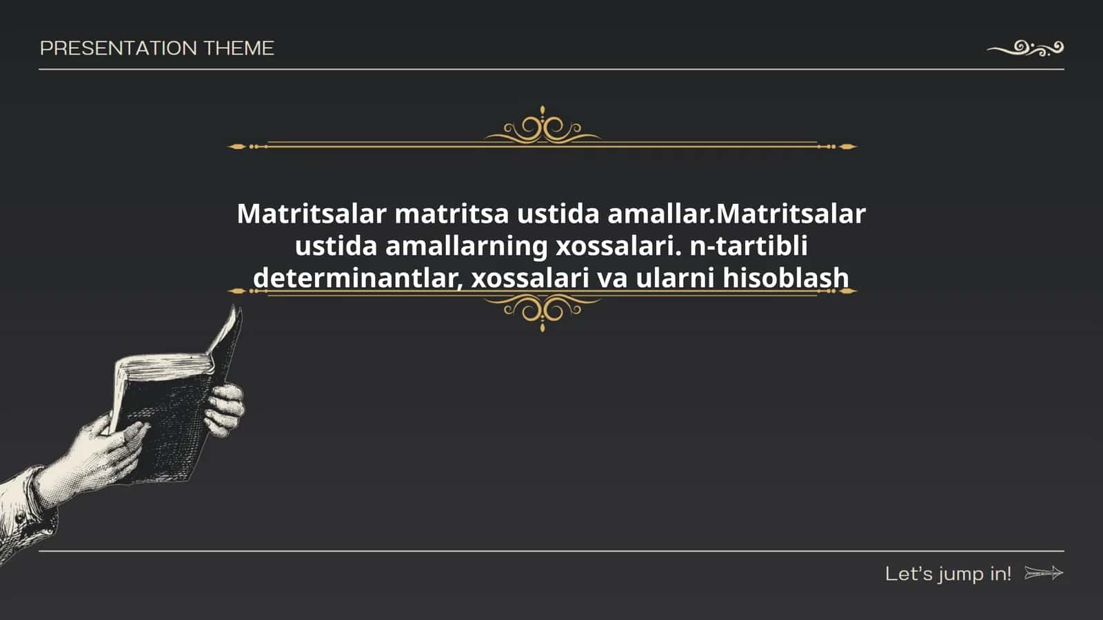 Matritsalar matritsa ustida amallar