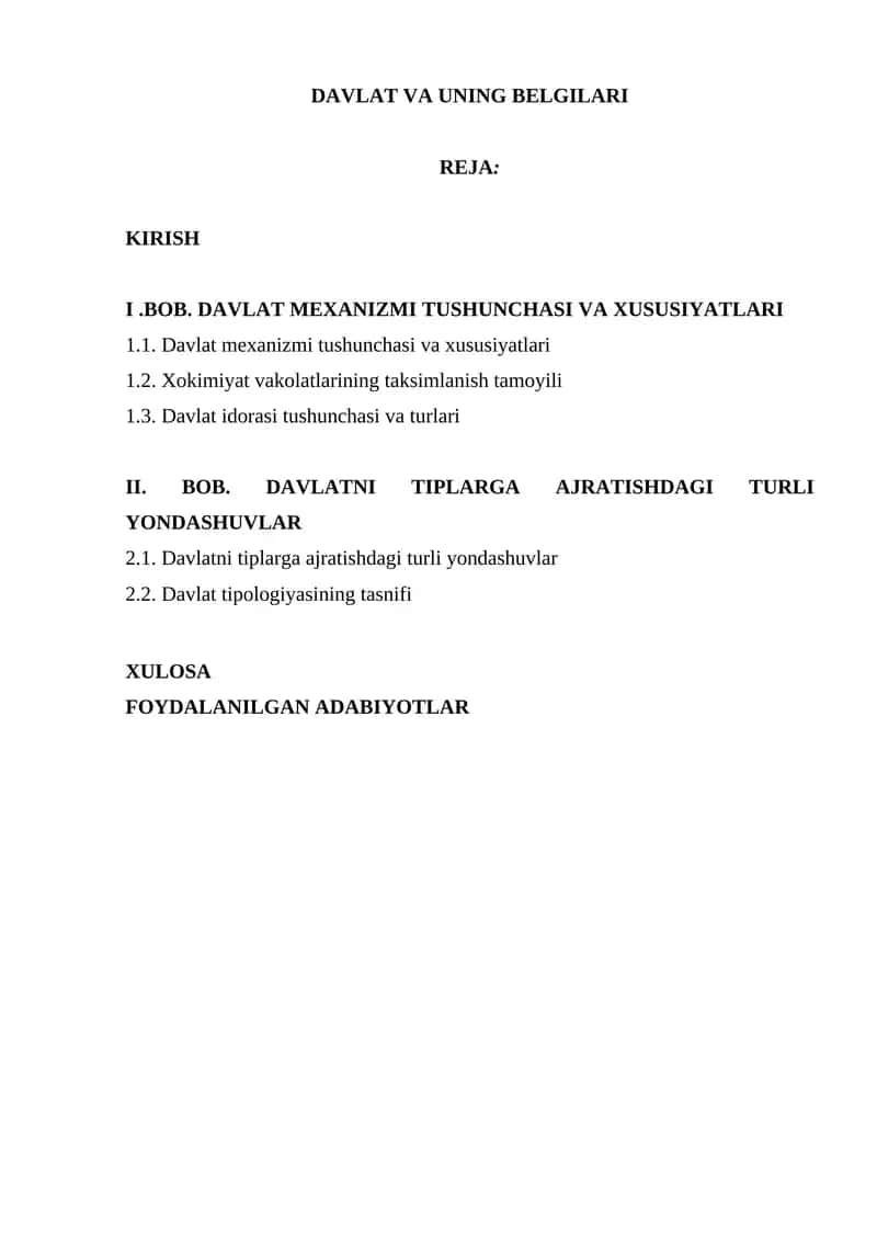 Davlat va uning belgilari