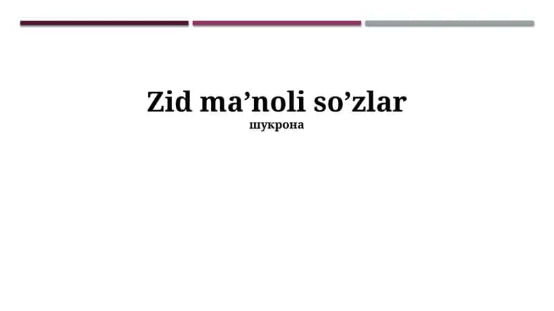 Zid ma’noli so’zlar