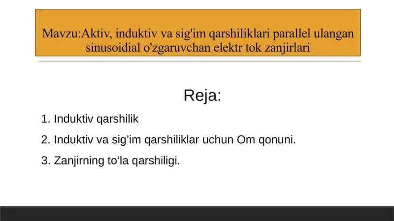 Elektr zanjirining sig'im qarshiligi