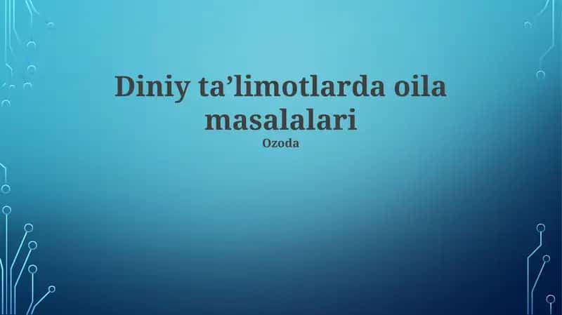 Diniy taʼlimotlarda oila masalalari