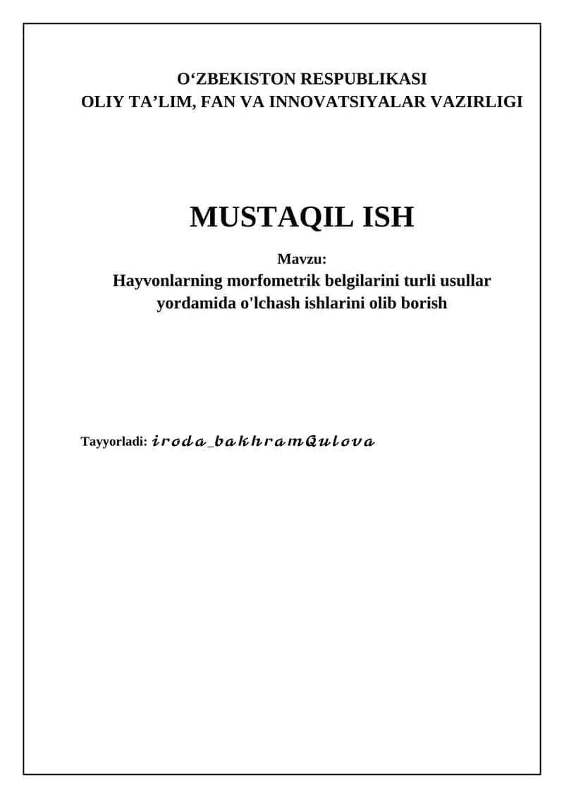 Morfometrik o'lchovlar: usullar, asboblar va texnikalar