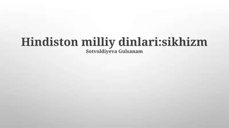 Hinduiston milliy dinlari: Sikhizm