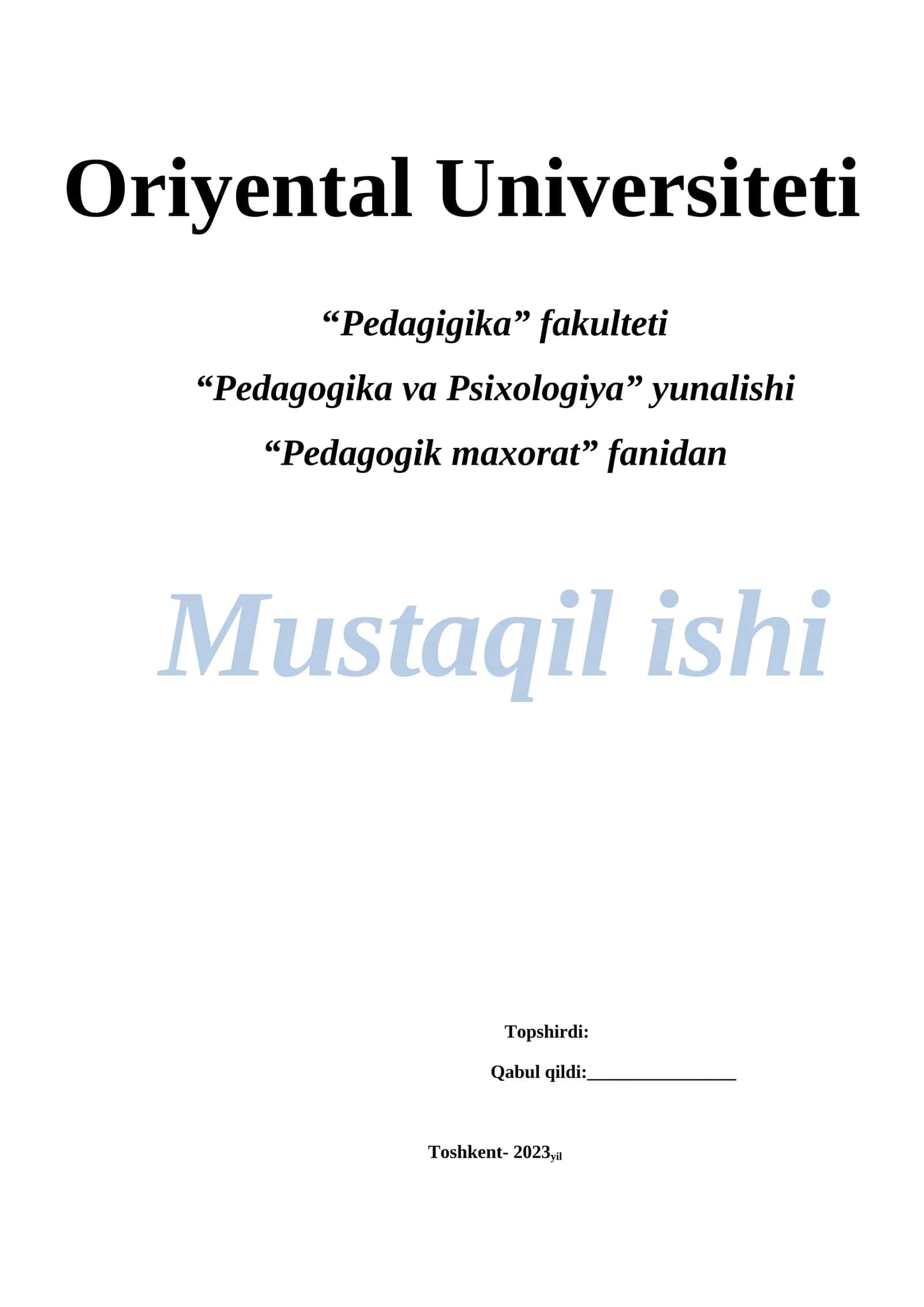Kreativlikni Individual oshirish.