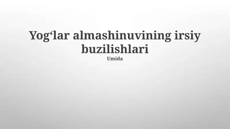 Irsiy metabolik kasalliklarning turlari