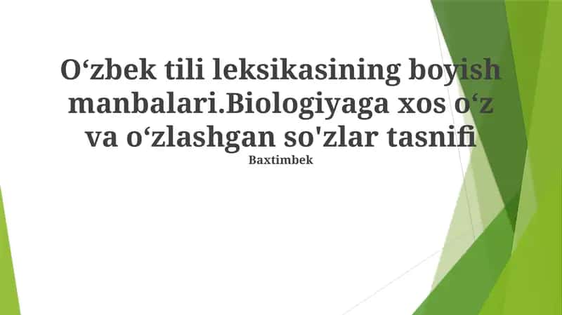 O'zbek Biologiya Terminologiyasi
