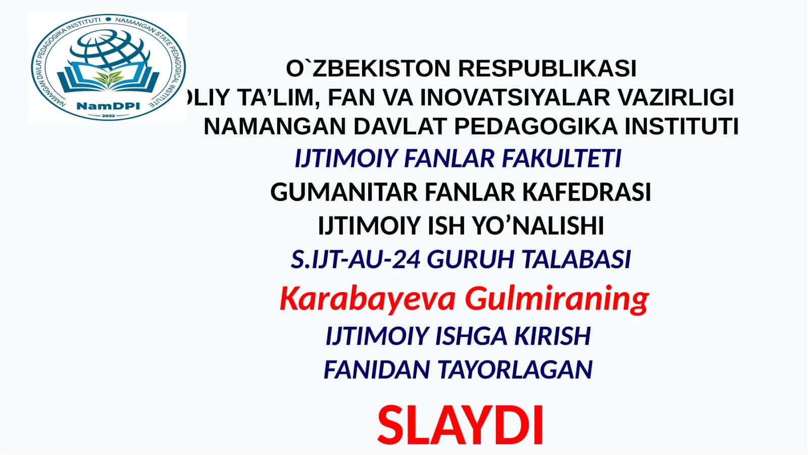 Jamoada ijtimoiy ish modeli