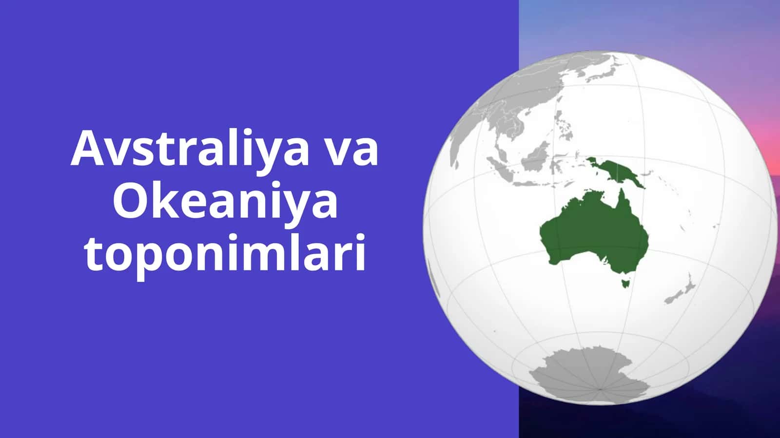 Avstraliya va Okeaniya toponimlari