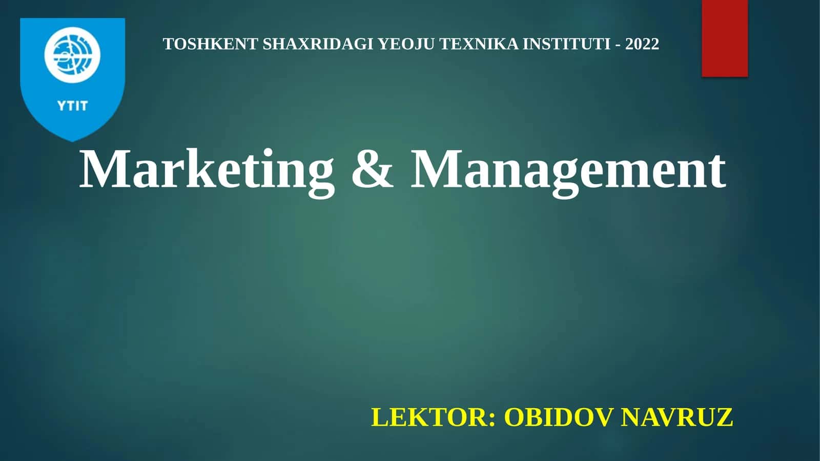 MARKETING ASOSLARIGA KIRISH