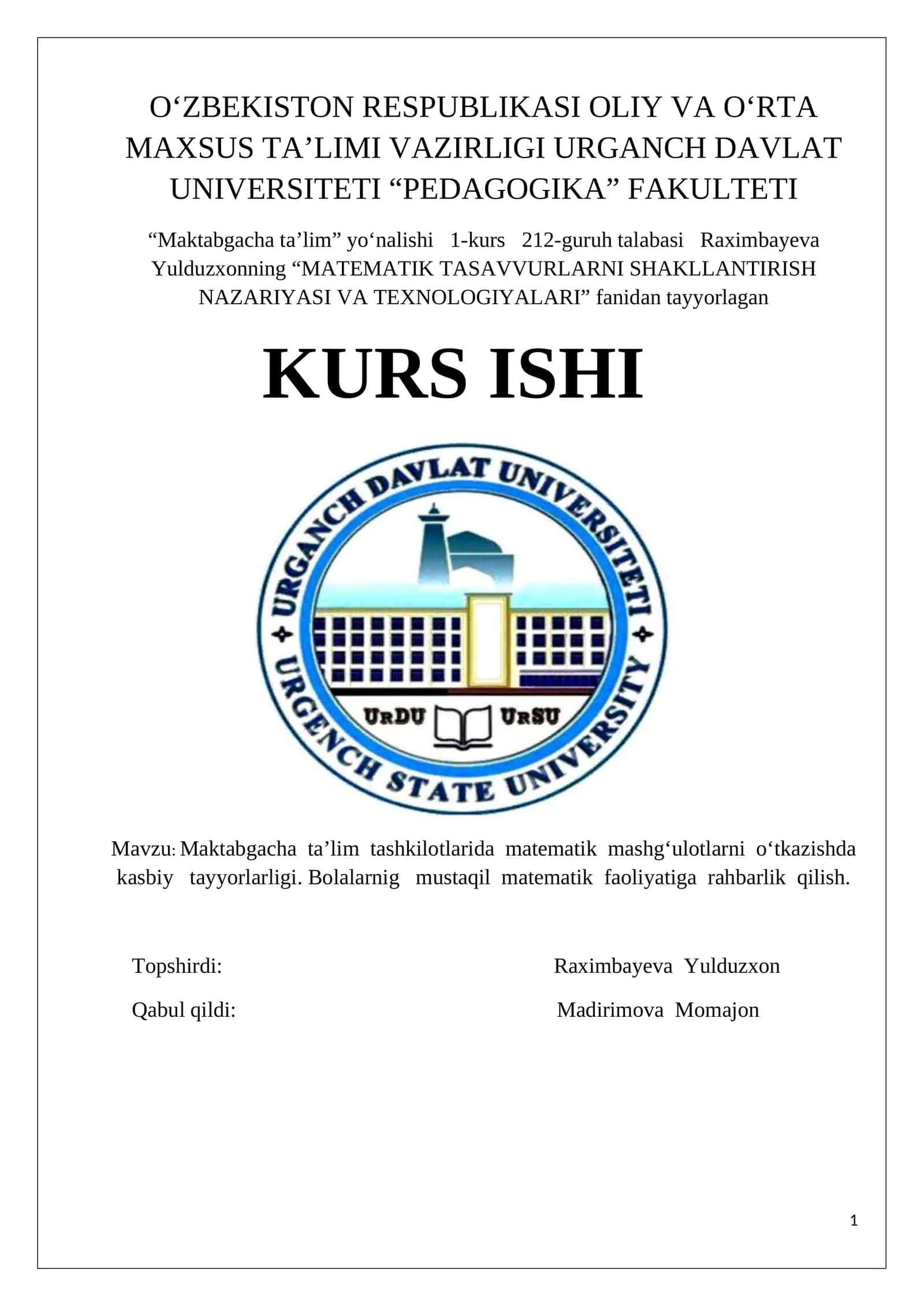 MATЕMATIK TASAVVURLARNI SHAKLLANTIRISH NAZARIYASI VA TEXNOLOGIYALARI