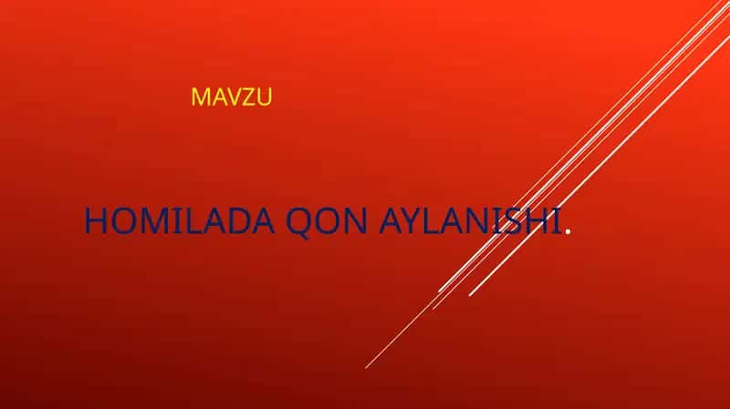 Homilada qonaylanishi