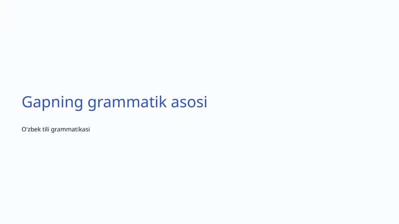 Gapning grammatik asosi