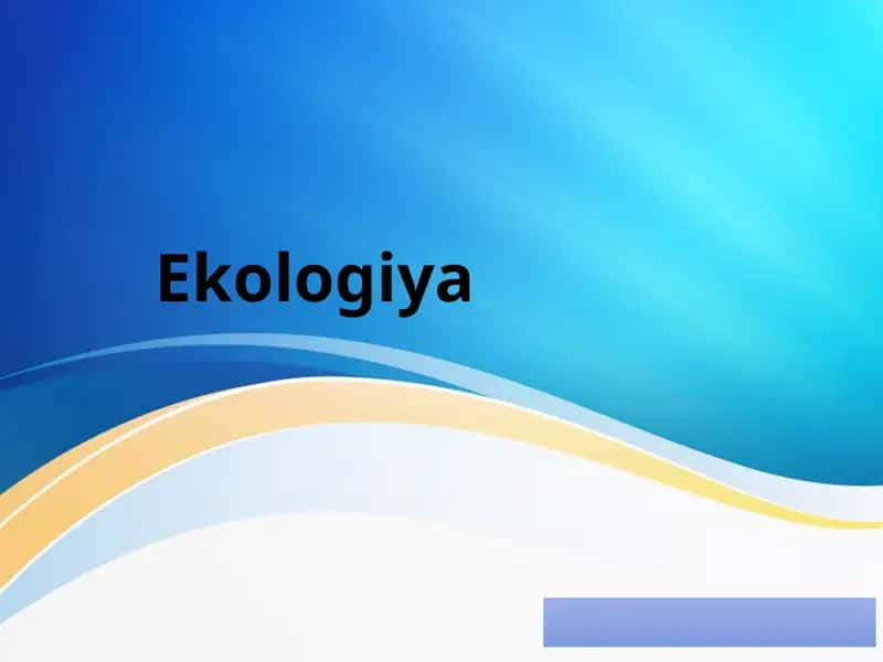 Ekologiya Экология