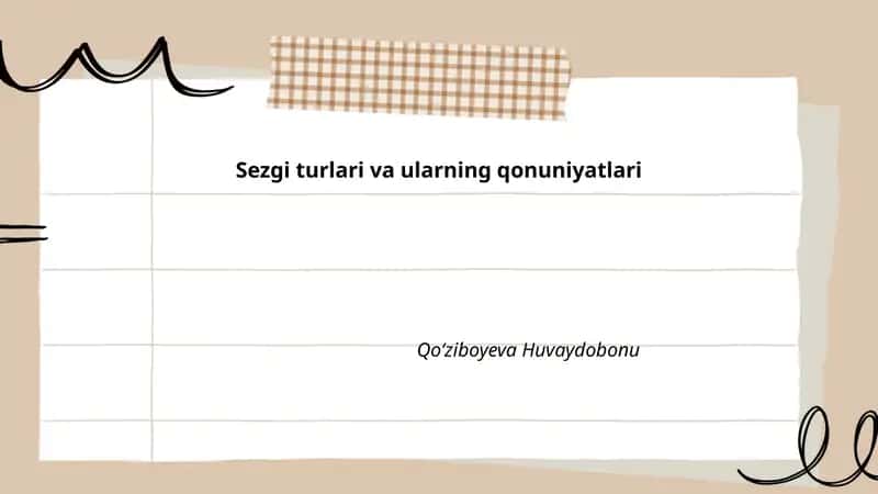 Sezgi turlari va ularning qonuniyatlari